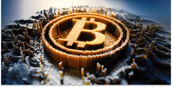 Imagen de Bitcoin en una noticia sobre cómo comprar ETFS de Bitcoin y otras criptomonedas