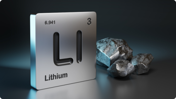 Cientista a consultar num tablet digital sobre o elemento químico Lítio Li